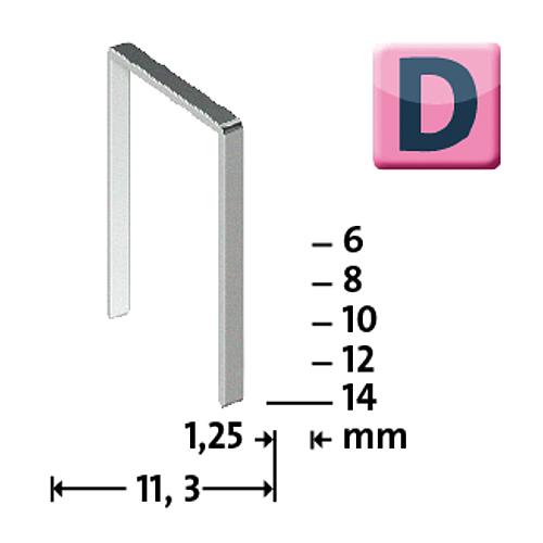 Agrafes type D53 F/6 galvanisé, sachet=1200 pièces