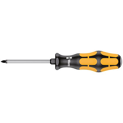 WERA Pozidriv screwdriver with impact cap, full-length blade with hexagon, Black Point tip Standard 1