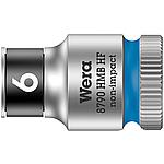 Ratchet inserts Wera® Zyklop, 9.52 mm (3/8“) for external hex socket screws and nuts