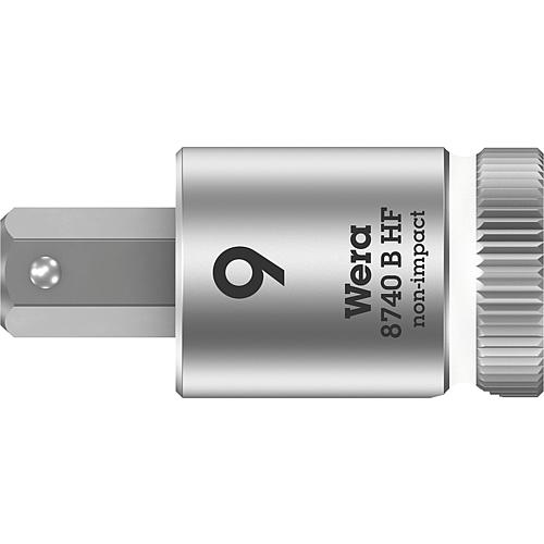 Ratchet bit WERA 8740 B HF hexagonal socket 9mm length 38.5mm drive 9.52mm (3/8")