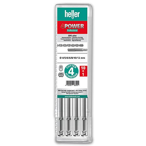 Hammer drill bit set HELLER® 4Power with SDS-Plus chuck Ø 6.0 x 160/100 mm PU 11 pieces