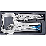 Gripping pliers set, in 1/3 module, 4-piece