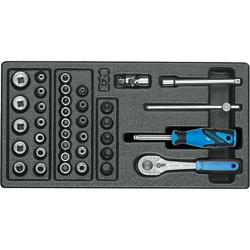 Socket wrench set 1/4”, in 1/3 module, 37-piece Standard 1