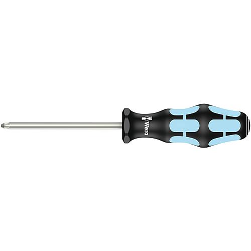 Pozidriv screwdriver stainless steel WERA, round blade, laser tip Standard 1