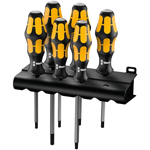 TORX® screwdriver set, with striking cap, continuous hex, key aid, Black Point tip, 6-piece Standard 1