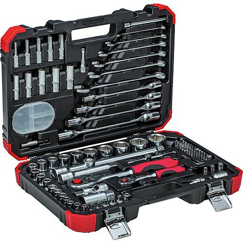 Socket wrench set 1/4" + 1/2", 92-piece