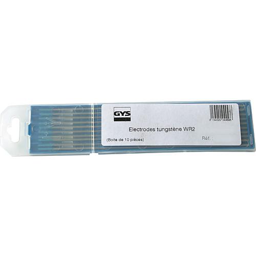 VE=10 electrode en tungstene (turquoise) acier compatible, inox, alu (AC/DC) 150mm,WR2, D=1,6 CC/CA