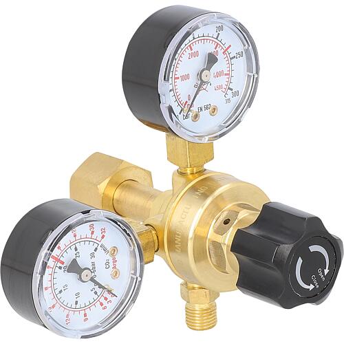 Pressure reducer 2 pressure gauges 20 litres/min, max. 315 bar for MIG/MAG welding