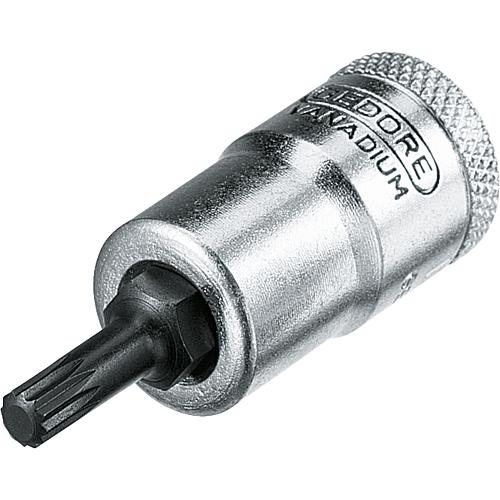 Socket wrench inserts 3/8” serrated socket XZN, metric, short