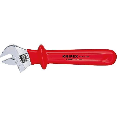 Adjustable spanner KNIPEX® dip-insulated, jaw position 22°