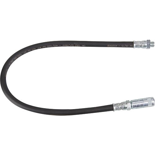 Tuyau metallique flexible HP caoutchouc 400 bars avec 4 becs à machoire hydraulique R 1/8", 500 mm de long