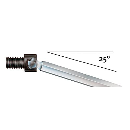 Clé pour serrage angulaire pour six pans creux, forme longue, tête sphérique, chromé mat