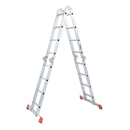 Flexible universal ladder Working height 3.85 - 5.75 m 4x4 rungs