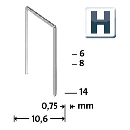 Staples model H 37/6 ultra-hard, galvanised PU = 5000 units