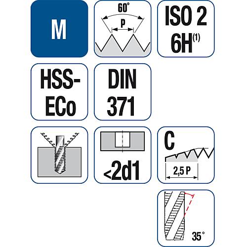 Machine taps DIN 371/DIN376