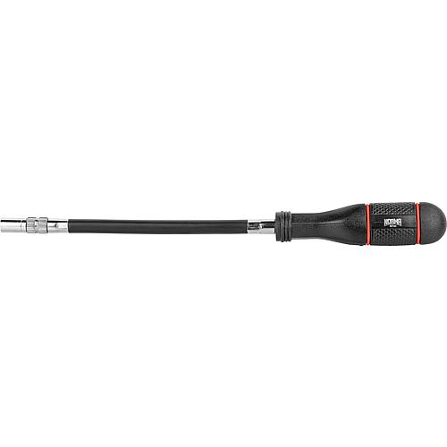 Flexible screwdriver, 25 cm with rotating thermometer socket 6mm and 7mm