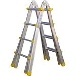 Aluminium telescopic ladder with steel joint