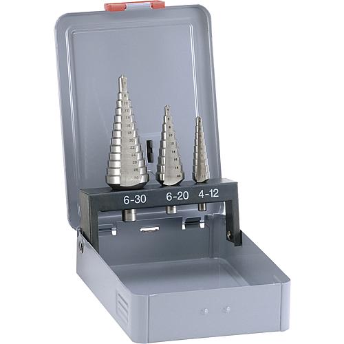 Step drill HSS, 3-piece