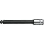 Screwdriver insert 3/8” hex socket, with ball head, metric, long