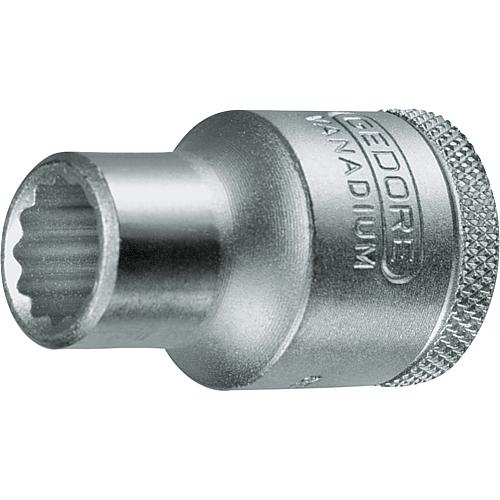 Socket wrench insert 1/2", double-hex, metric, short Standard 1