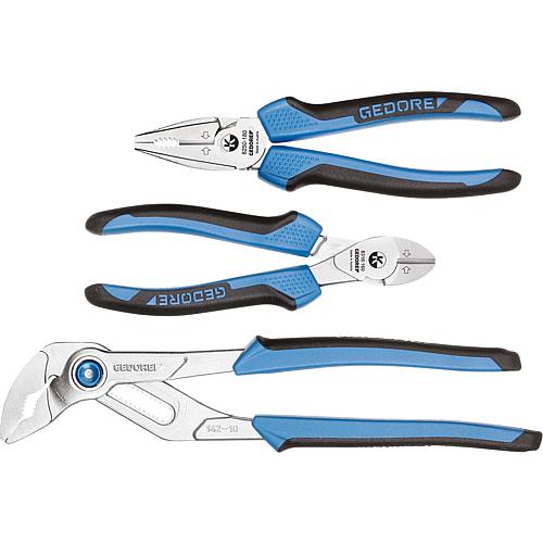 Plier sets GEDORE 3-piece consisting of: Combination pliers Side cutters, Universal pliers