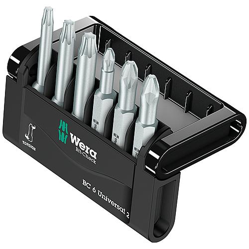 Bits set tough with torsion zone, Phillips, Pozidriv, Torx®, 6 pieces Standard 1