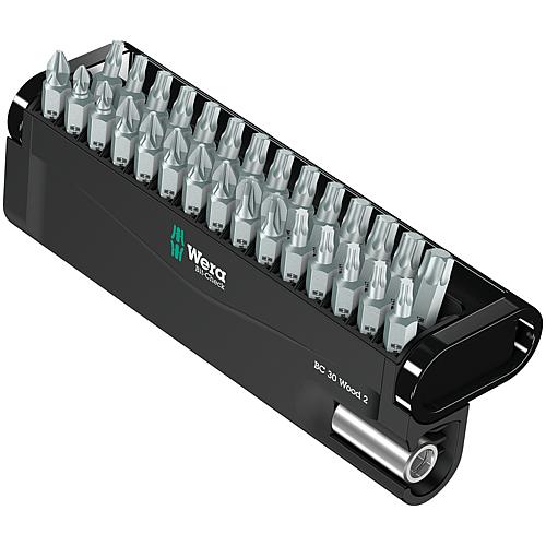 Bit set Phillips, Pozidriv, Torx® tough incl. universal holder 1/4” x 50 mm, 30-piece Standard 1