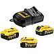 Original Li-ion battery starter set Dewalt 18V 3x5.0 Ah Li-ion batteries and charger