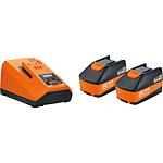 Pack batteries 18 V, 2 x batteries 3,0 Ah Li-Ion + 1 x chargeur