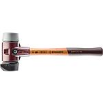 SIMPLEX soft-face hammer with malleable cast iron body and wooden shaft, rubber/TPE-mid