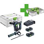 Cordless hammer drill, 18 V with 2 x 4.0 Ah batteries, 1 x charger and 1 x carry case + free Systainer Organiser