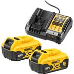 Kit de batteries DCB1104P2-QW, 18 V, 2 x 5,0 Ah Li-Ion batteries + 1 x chargeur