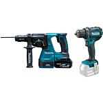 Cordless sets, 18 V, 2-piece consisting of cordless combi hammer and cordless drill/screwdriver with 2 x 5.0 Ah Batteries and chargers