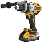 Perceuse-visseuse à percussion sans fil Dewalt DCD1007H2T-QW, 18 V avec 2 batteries Powerstack 5,0 Ah et chargeur avec mallette de transport