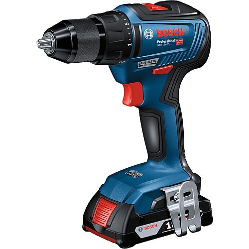 Cordless drill/screwdriver (BOSCH) 18V-55, 18 V and construction site radio Anwendung 1