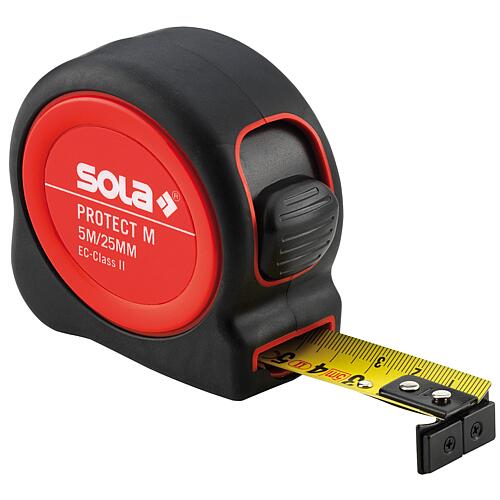 Roll tape measure Sola PROTECT M, PE M 525, 5 metres with magnetic end hooks