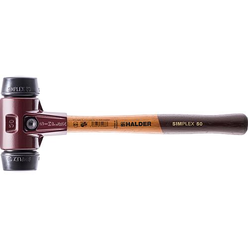 SIMPLEX soft-face hammer with malleable cast iron body and wooden shaft, rubber Standard 1