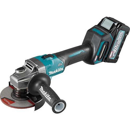 Makita cordless angle grinder 40V GA008GM201 with 2x 4.0 Ah batteries and charger