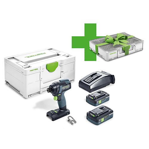 Visseuse à percussion sans fil Festool 18V TID 18 HPC 4.0 I-Plus avec 2x 4.0 Ah batteries et chargeur systainer inclus