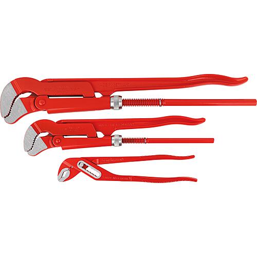 S-Mouth pipe wrench/water pump pliers set VBW® 3-pcs., 1”, 1 1/4”, length 250mm