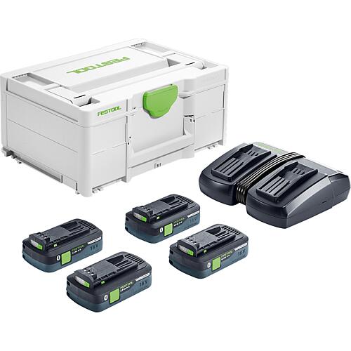 Kit sans fil 18 V SYS avec 4 batteries 4,0 Ah et double chargeur Standard 1