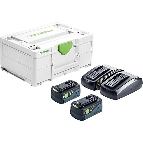 Battery set Festool 18 V SYS with 2 x 5.2 Ah batteries and double charger