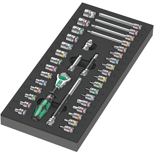 Socket spanner set WERA Zyklop 8000 A 37-piece 1/4” in foam module