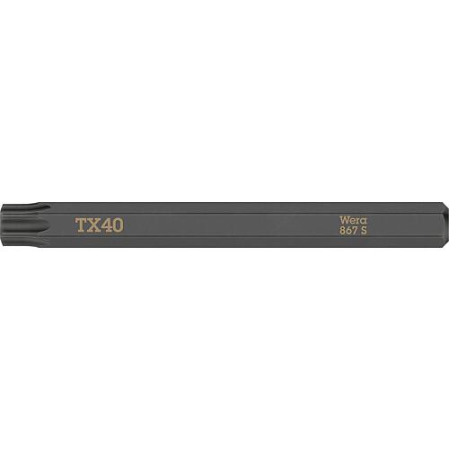 Impact screwdriver bit WERA TORX® T40x70mm, 1/4” hex drive