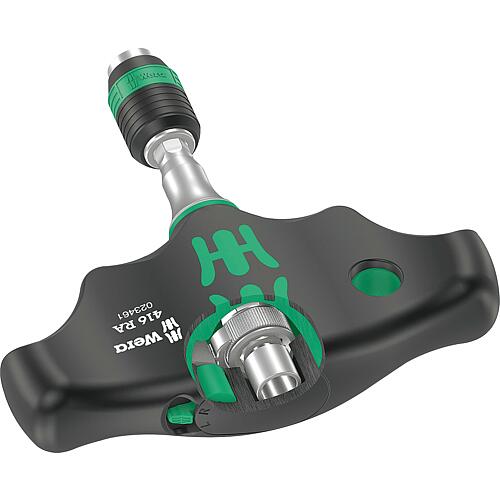 Cross-handle bit holder 416 RA with Rapidaptor quick-change chuck and ratchet function Anwendung 1