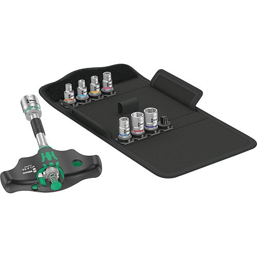 Kit de tournevis à douille à poignée transversale Kraftform Kompakt 400 RA Kit Imperial 2 pour douilles pour cliquet 1/4", six pans extérieurs en pouces, 10 pièces Standard 1