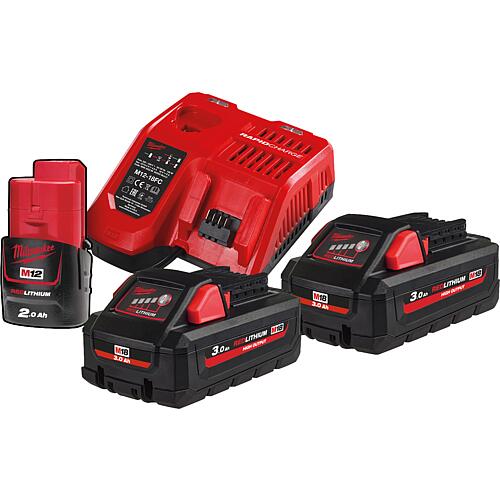 Battery set 12 V, 
1 x 2.0 Ah and 18 V, 2 x 3.0 Ah batteries and 1 x charger Standard 1