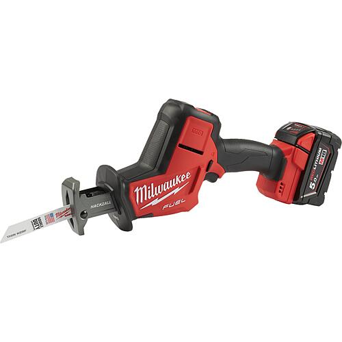 Cordless sabre saw Milwaukee M18FHZ-502X, 18V with 2x 5.0 Ah batteries and charger