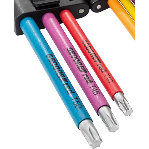 Jeu de clés mâles coudées Torx®, 9 pièces, code couleur Anwendung 2