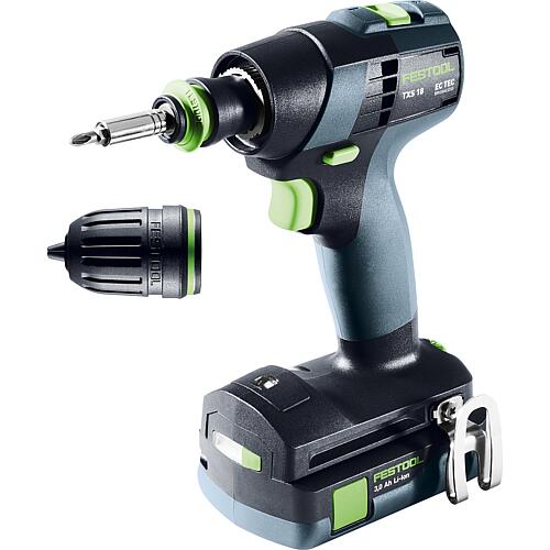 Festool TXS 18 C 3.0-Plus cordless drill/driver, 18 V with 2x 3.0 Ah batteries and charger